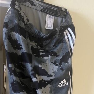 Adidas Black and Gray Digital Camo Shorts